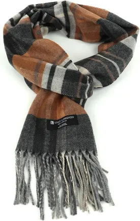 Umo Lorenzo Soft Luxurious Cashmere Feel Fall Scarf for Men and Women - Plaid Designer Scarves