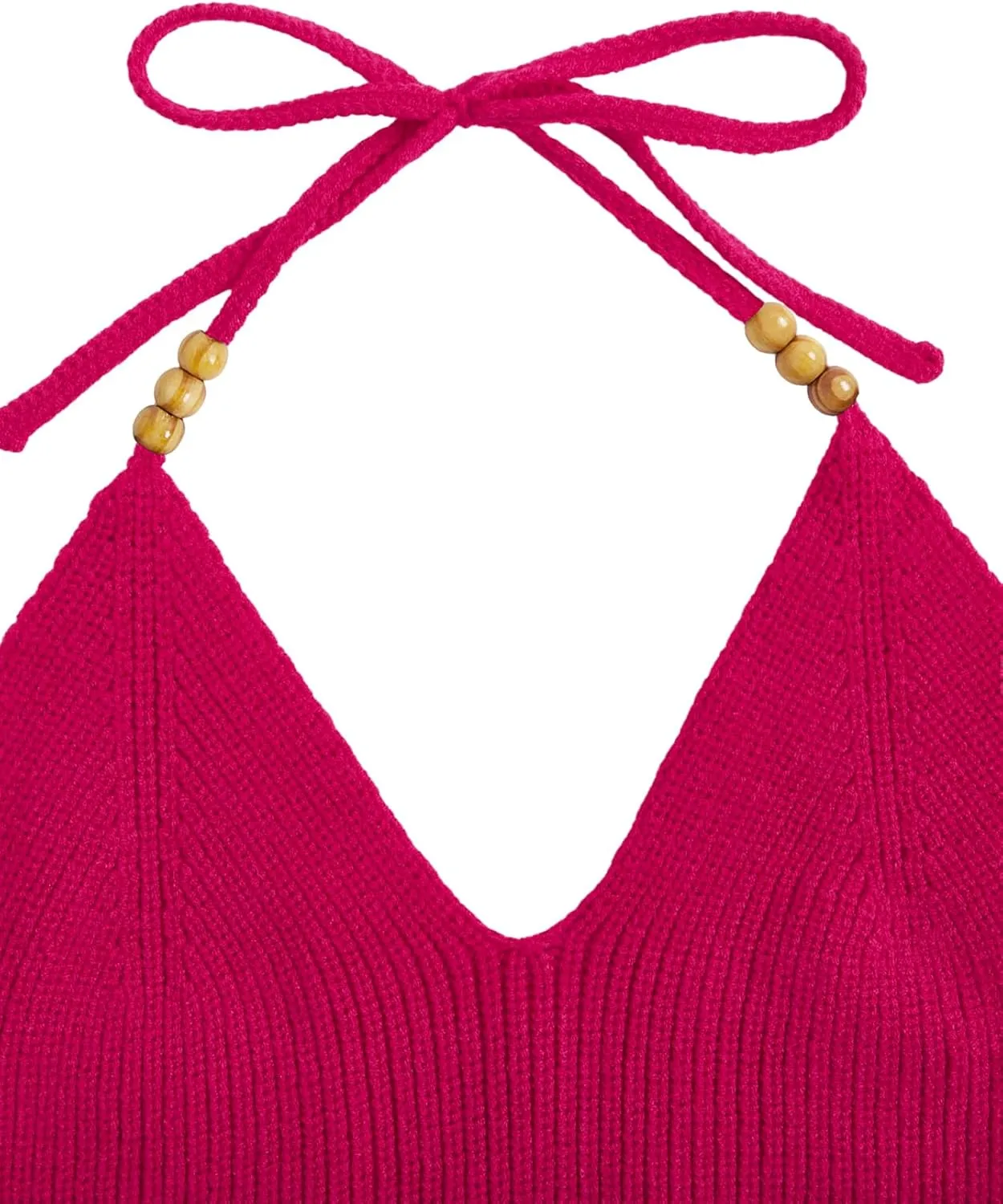 Verdusa Women's Y2k Halter Tops Gothic Clothes Summer Going Out Tops Crochet Cami Tie Boho Knit Top