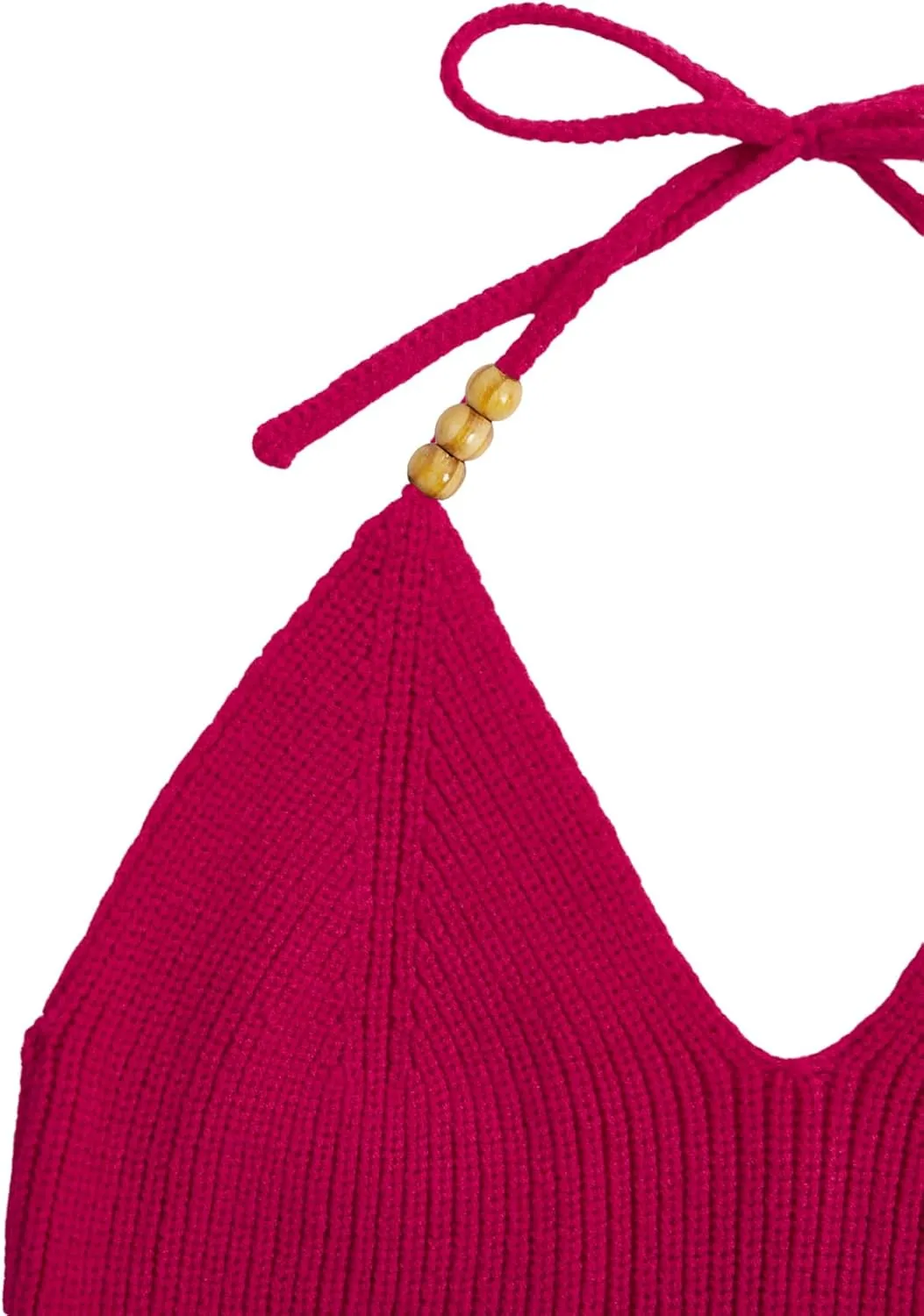 Verdusa Women's Y2k Halter Tops Gothic Clothes Summer Going Out Tops Crochet Cami Tie Boho Knit Top