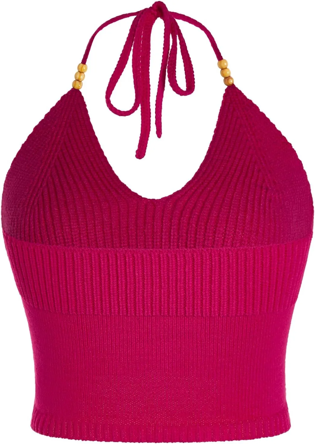 Verdusa Women's Y2k Halter Tops Gothic Clothes Summer Going Out Tops Crochet Cami Tie Boho Knit Top