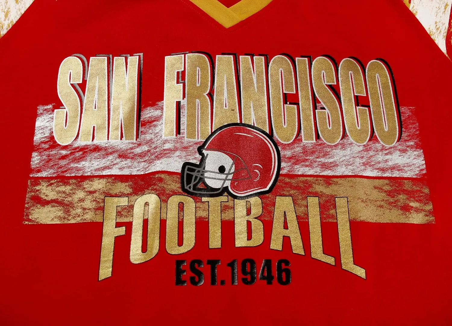 Womens Football Fans V Neck City Raglan T-Shirts