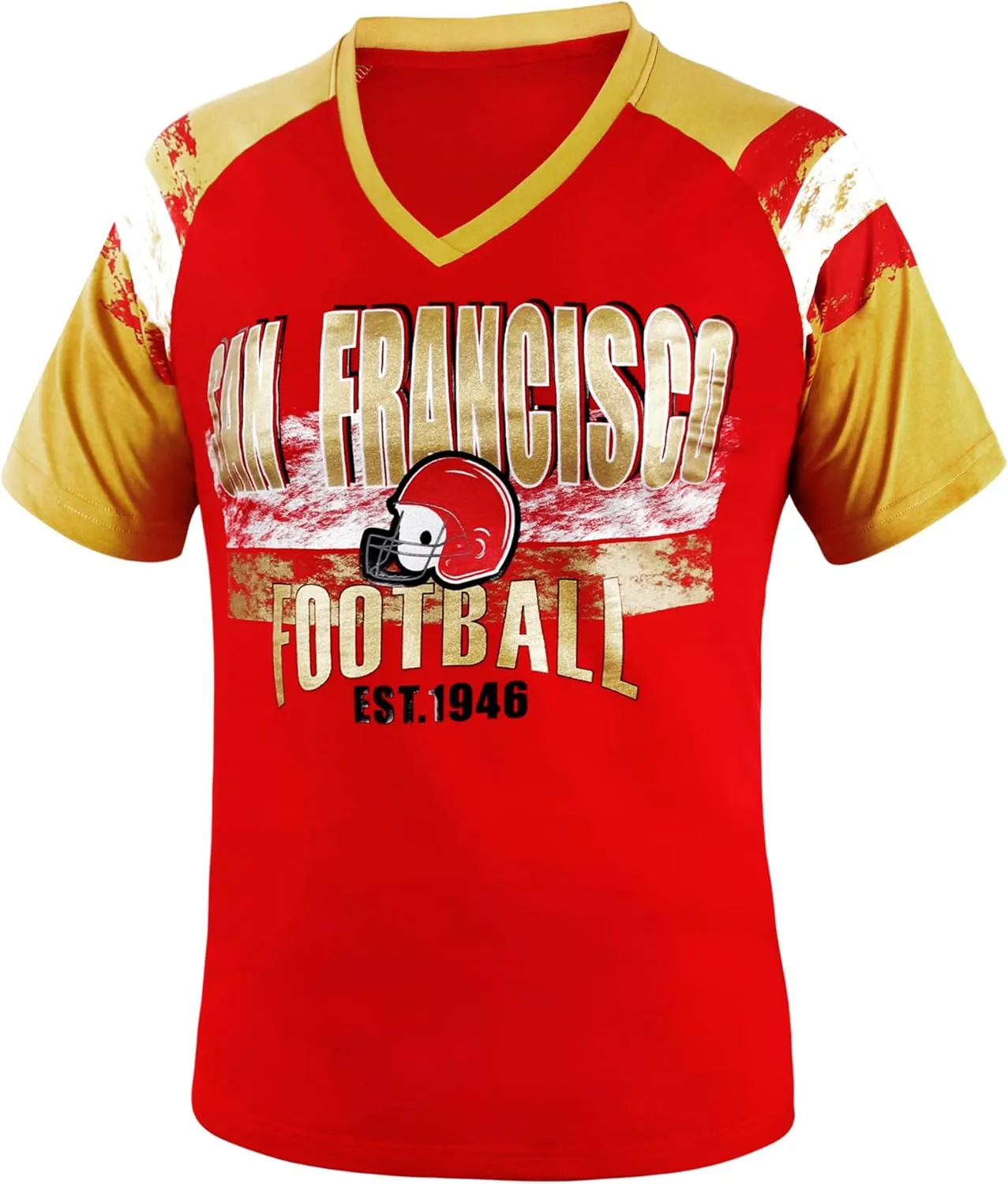 Womens Football Fans V Neck City Raglan T-Shirts