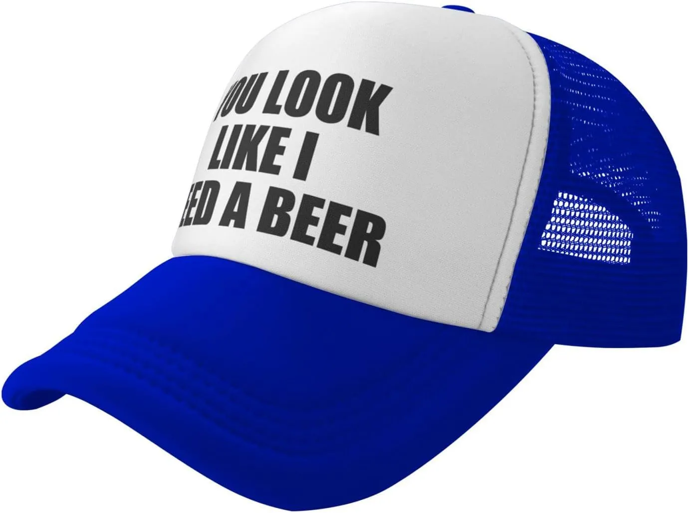 You Look Like I Need A Beer Funny Adjustable Mesh Trucker Hat for Adults Unisex Classic Hats Fishing Caps Black